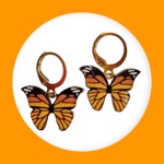Øreringe - hængeøreringe - de sødeste orange sommerfugle 🦋